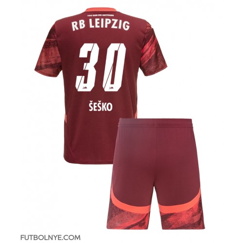 Camiseta RB Leipzig Benjamin Sesko #30 Visitante Equipación para niños 2024-25 manga corta (+ pantalones cortos)